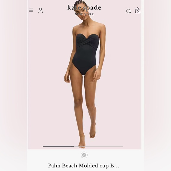 Kate Spade Palm Beach Molded-cup Bandeau One-piece Size Medium - Picture 5 of 6